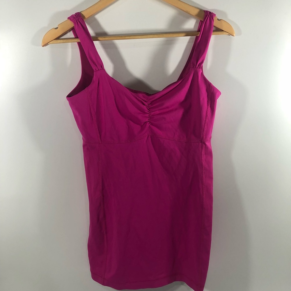 Lululemon Magenta Pink Scrunched Athletic Tank Top